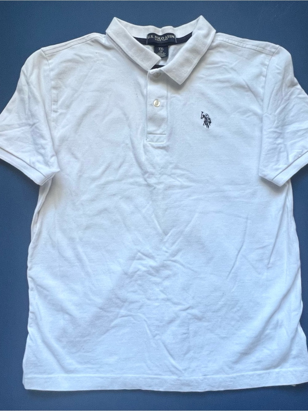 U.S. Polo Assn. Sz XXL (16) Boys White Polo Shirt Cotton